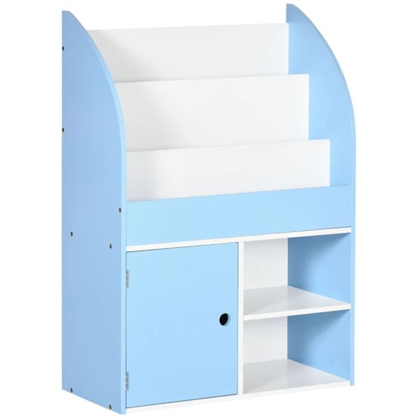 Blue Toy Storage Organizer,Freestanding Children Bookcase