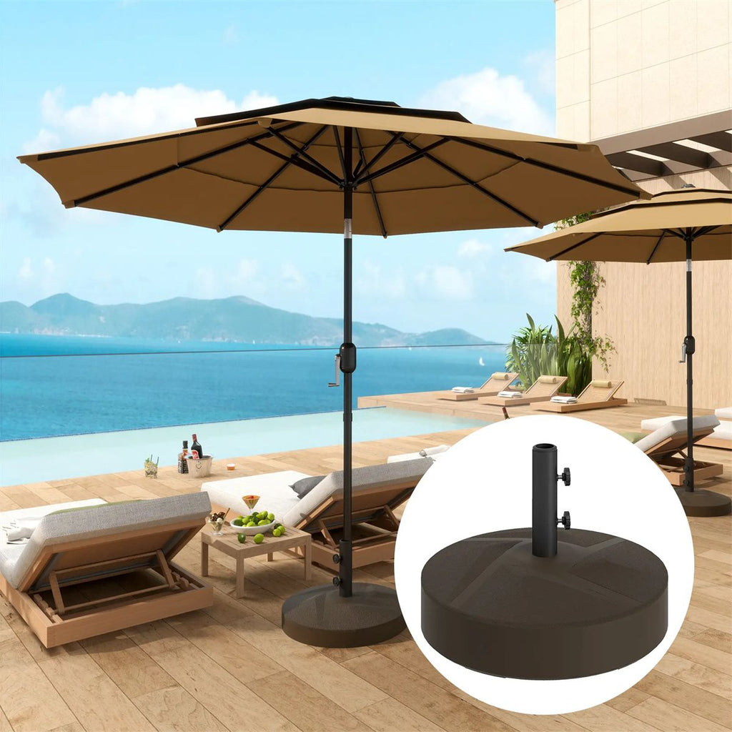 Brown Heavy Duty Outdoor Umbrella Stand Base with Stand