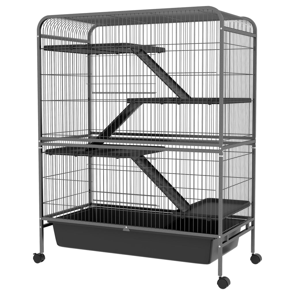 Bunny Cage 53.5 H with Wheels Removable Tray for Squirrel 2 Front Doors Ramps