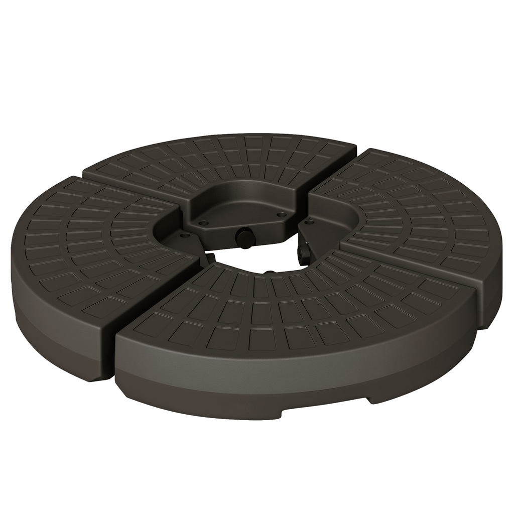 Cantilever Patio Umbrella Base Fan Shaped Weights with Handles Durable Material Coffee
