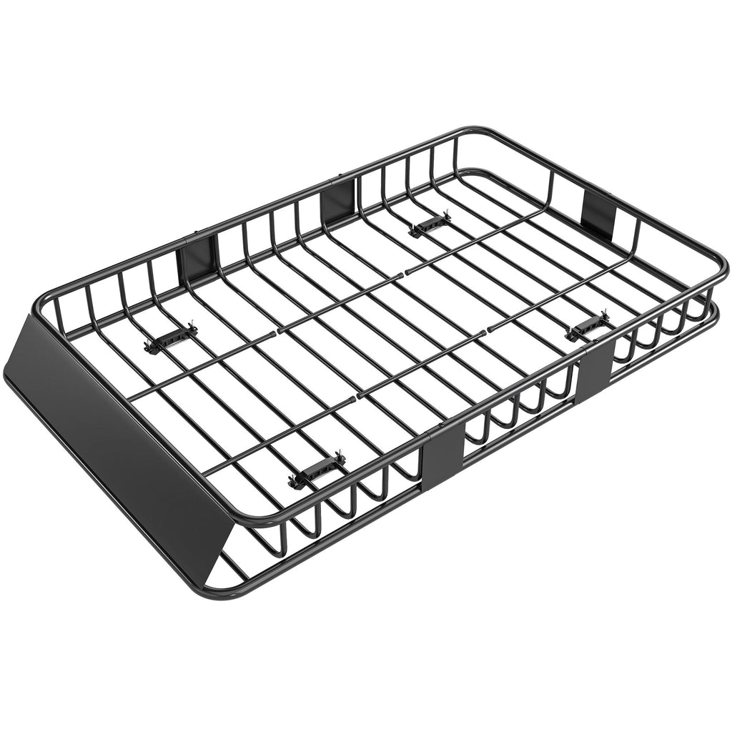 Car Roof Rack Basket, 63.8" x 39" x 6.3" Adjustable Cargo Basket for Cars, SUVs, Vans and RVs, 220 lbs Capacity, Black
