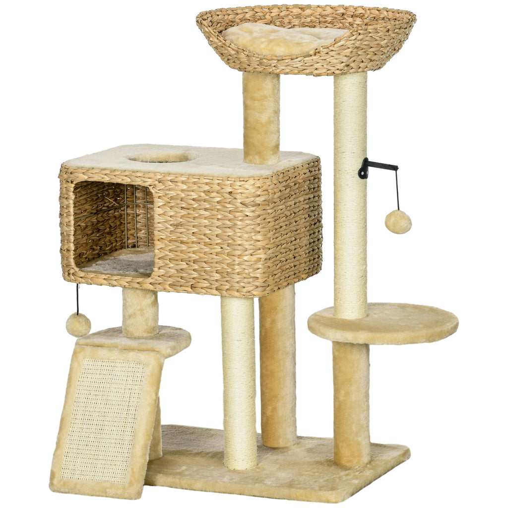 Cat Tree Tower for Indoor Cats with Scratching Posts Condo Beige