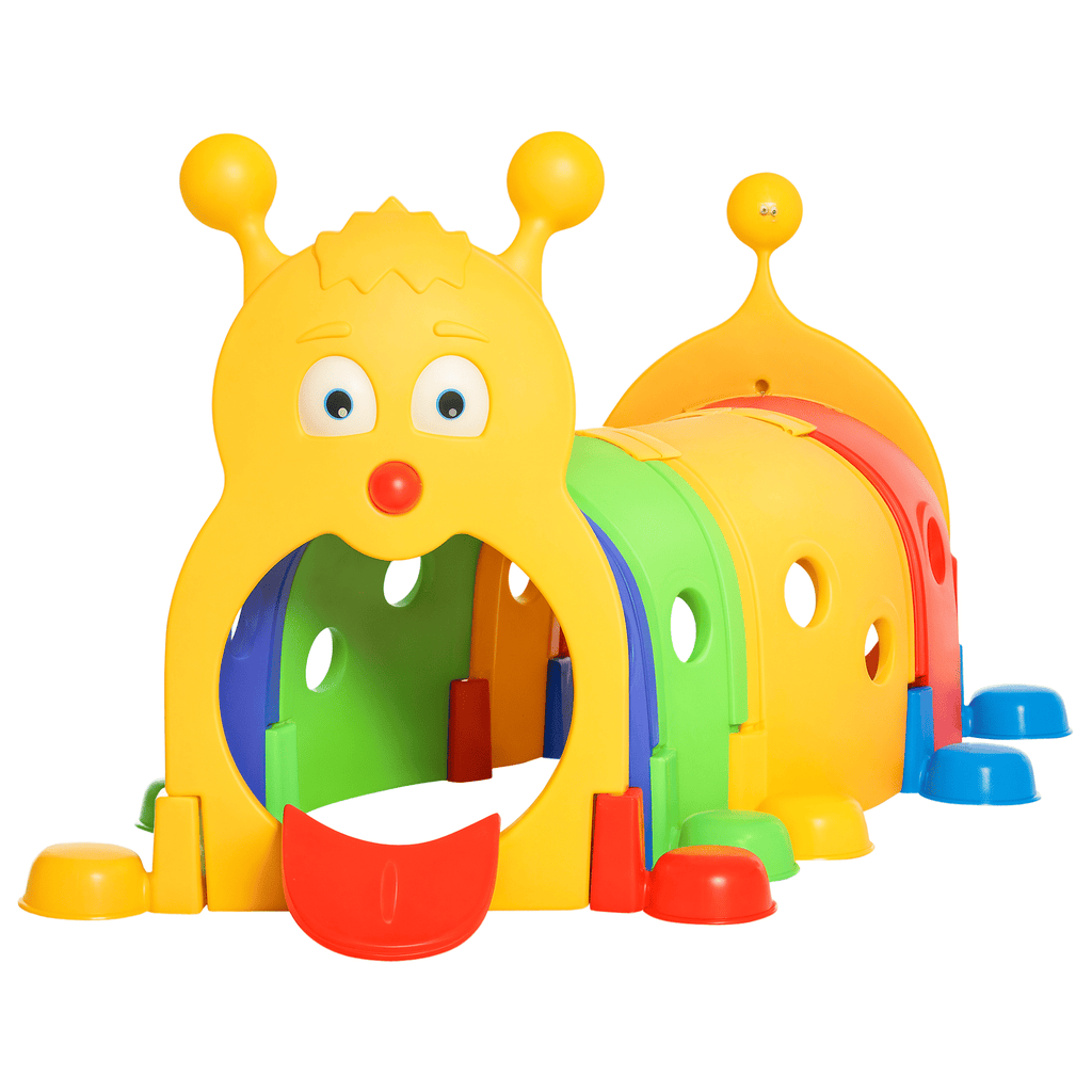 Caterpillar Tunnel, Kids Outdoor Play, Multicolor 59 Inches Long, Non-toxic PP, Toddler Toy for 3-6 Years Old