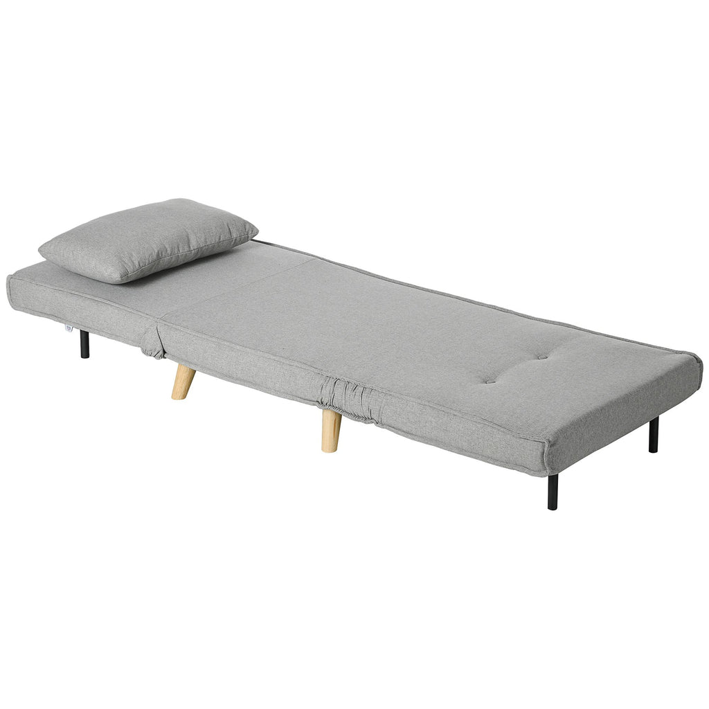Chair Bed Adjustable Backrest 2-in-1 Sofa Bed Multi-Functional Gray
