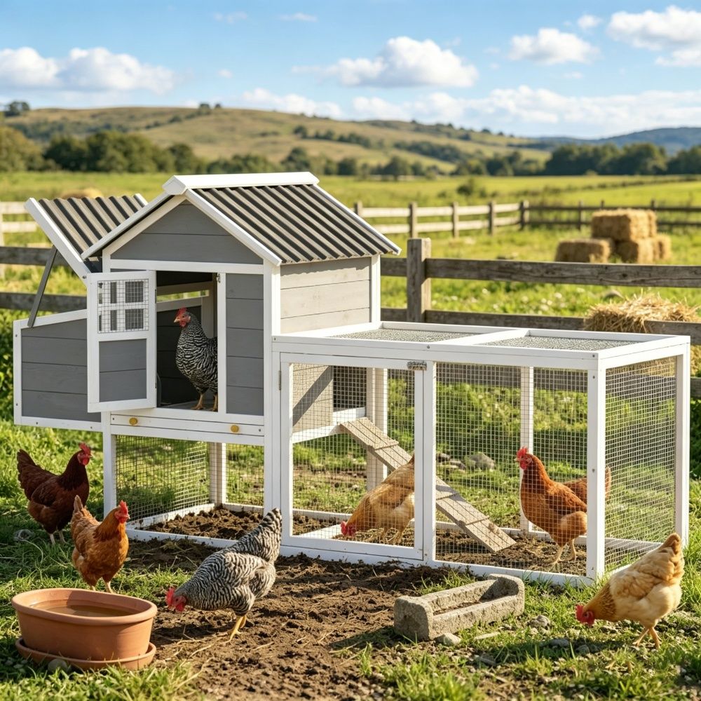 Chicken Coop with Waterproof Roof 82.3 Inches