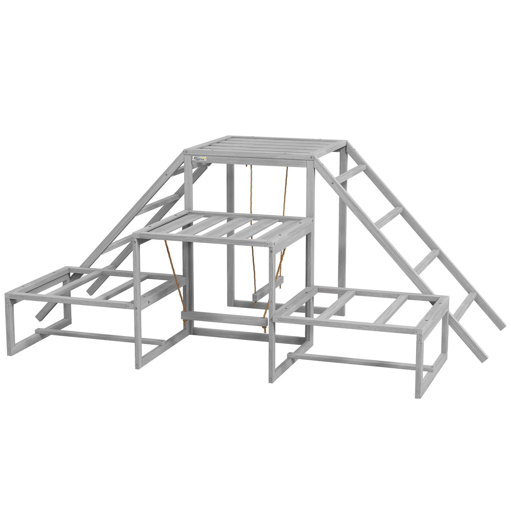 Chicken Roost Toys, Coop Accessories with Wood Stand, Ladder Platforms, for 10-15 Chickens
