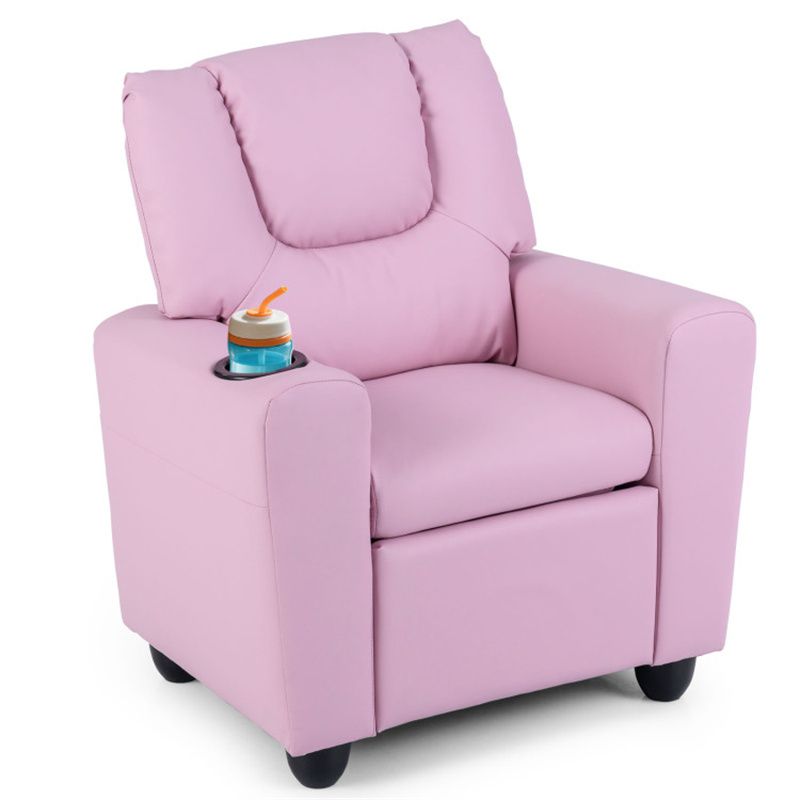 Children PU Leather Recliner Chair with Front Footrest