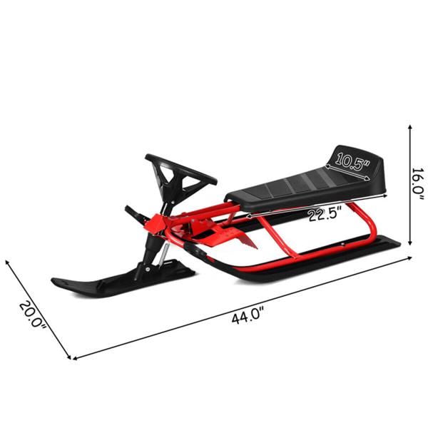 Christmas Gift Snow Racer - 44"x20"x16" Size, 13lbs Lightweight, Parent-Kid Interactive Fun-Red
