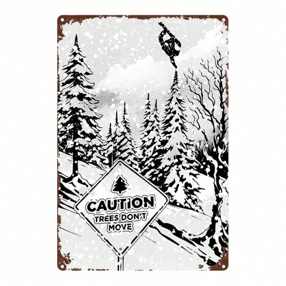 CIFbuy 1pc 2D Flat Metal Sign Freeride Snowboard Plaque, Sturdy Metal Wall Art For Bars Bedrooms Restaurants Kitchens Home Decor, 8x12 TikTok, TikTok, Self-pickup Logiopics
