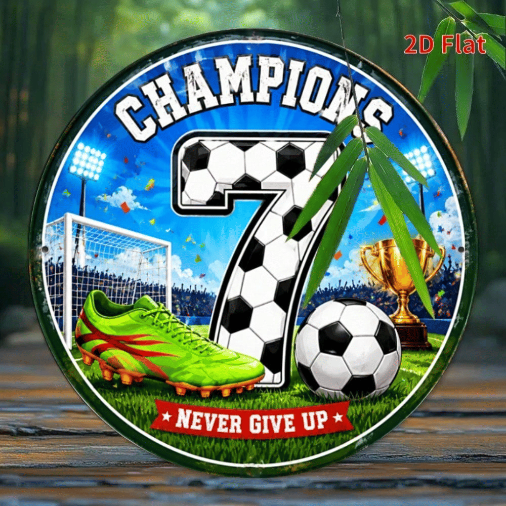 CIFbuy 1pc 7.87x7.87in Champions Soccer Number 7 Metal Aluminum, "" pc 7.87x, Champions Soccer Number 7 Metal Aluminum Tin PlaqueTikTok, TikTok, teemu Self-pickup Logiaqics