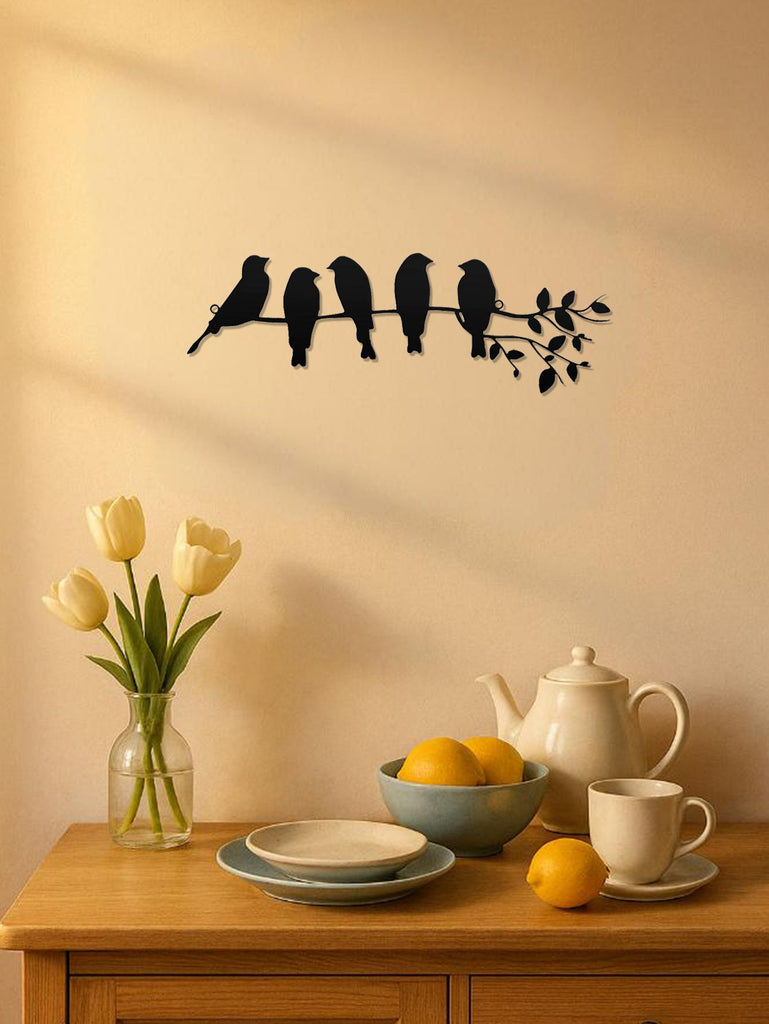 CIFbuy 1PC Fashionable Metal Bird Wall Art - Bird on the Branch Wall Ornament. The Leaves with Birds Sculpture Wall Decor Is a Fashion - forward Metal Wall H(TikTok/temu self-pickup orders)