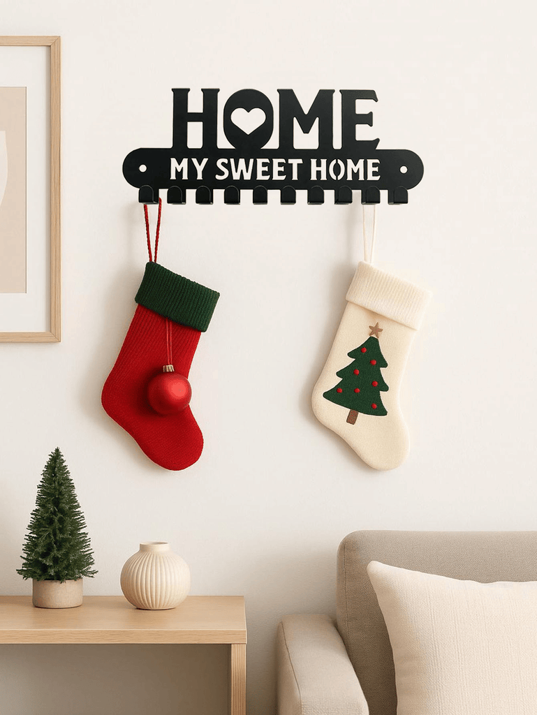 CIFbuy 2-in-1 Halloween Christmas Wall Key Holder with Sturdy iron Hooks Entryway Organizer Holiday Home Decor(TikTok, temu pick-up service)