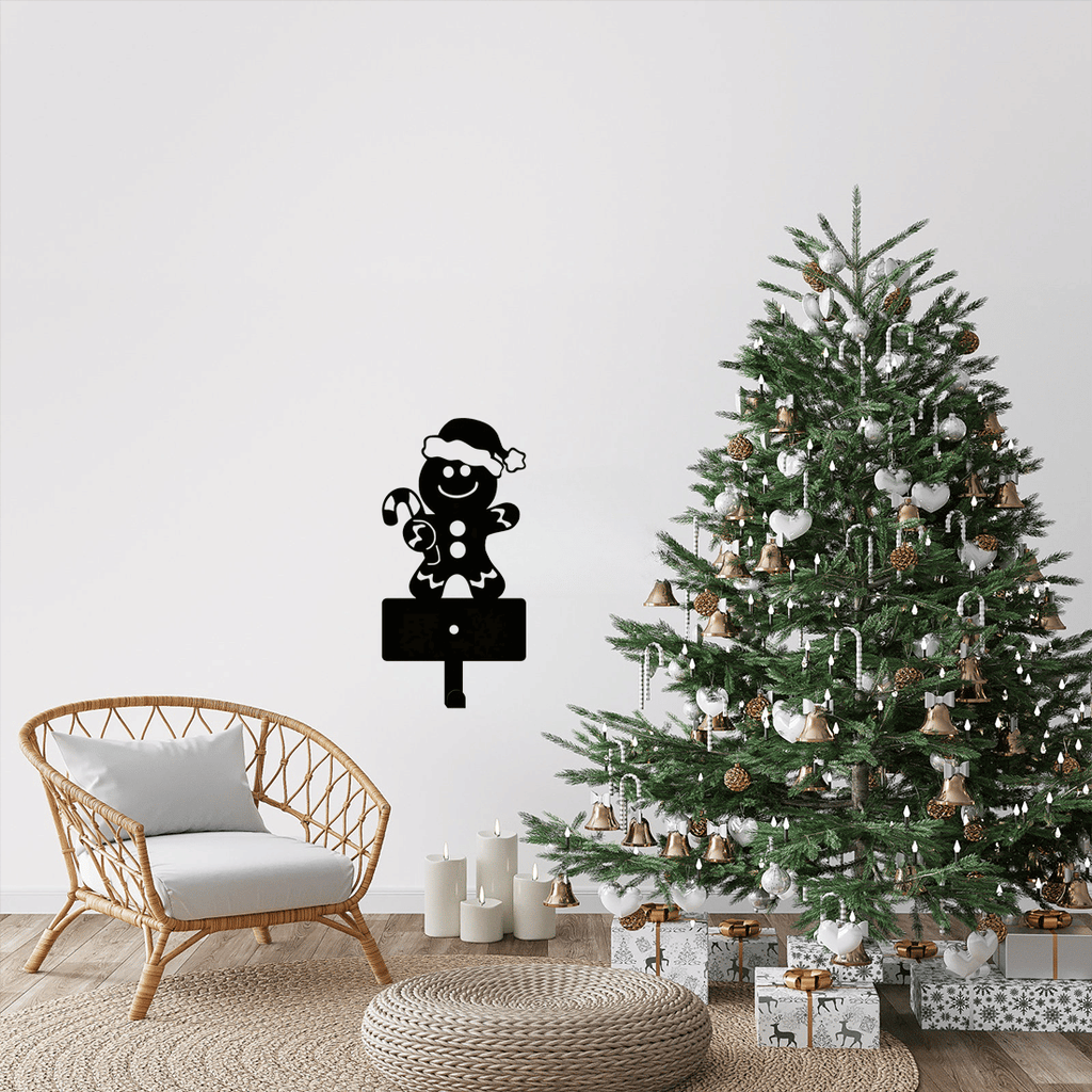 CIFbuy™ 2 pcs Gingerbread Man Metal Key Hooks Christmas Themed Wall Decor (TikTok, temu pick-up service)