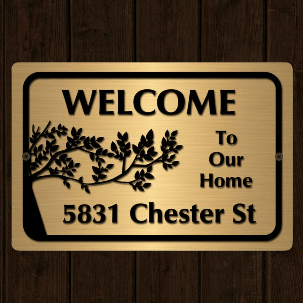 CIFbuy Custom Home Address Metal Sign Personalized House Number Plaque (TikTok, temu pick-up service)