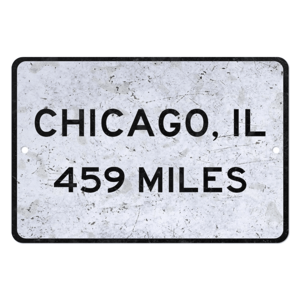 CIFbuy Customized Chicago City Distance Sign Vintage Metal Souvenir Personalized Traveler Gift (TikTok, temu pick-up service)