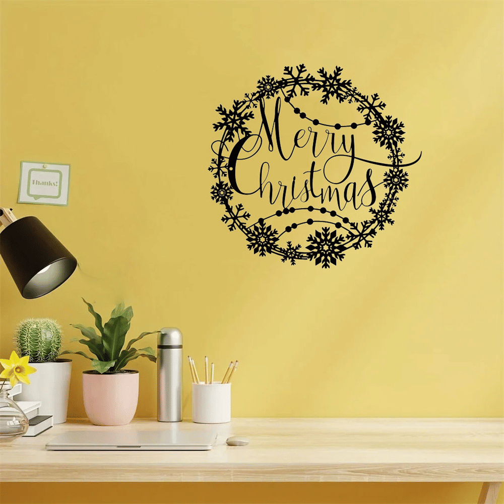 CIFbuy Elegant Christmas Metal Wall Art Holiday Welcome Sign Indoor Outdoor Decor Gift (TikTok, temu pick-up service)