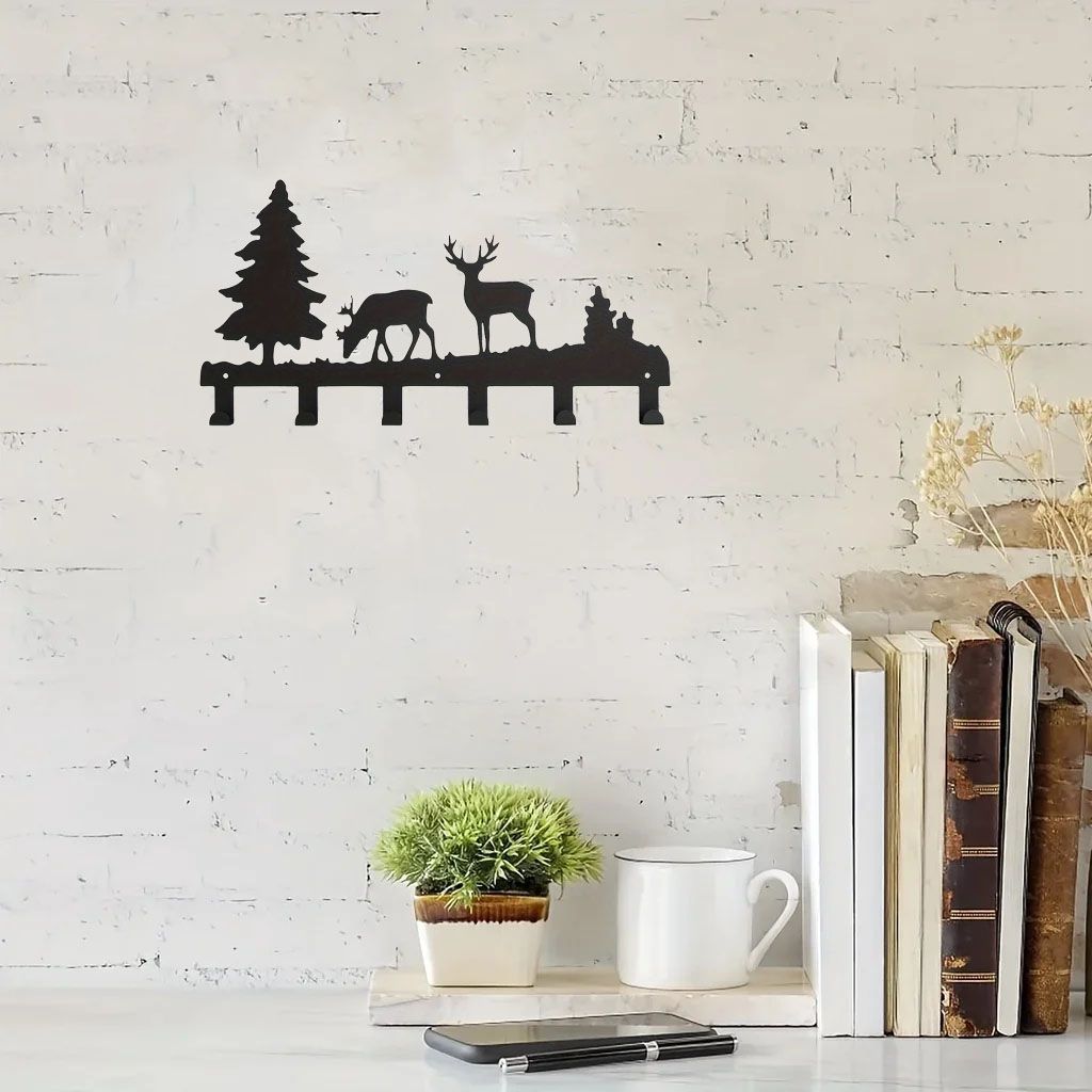 CIFbuy Exquisitely Designed Metal Elk Key Hooks: Wall-mounted, Multi-functional Hooks Ideal for Hanging Clothes, Bags, and Keys. Elevate Your Room's Aestheti(TikTok/temu self-pickup orders)