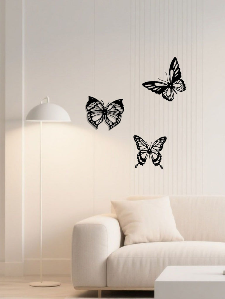CIFbuy™ Graceful Insect Metal Wall Accents 3 pcs Featuring Black Dragonfly Hummingbird Butterfly Designs Delicate Hanging Wall Decoration for Gardens (TikTok/temu self-pickup orders)