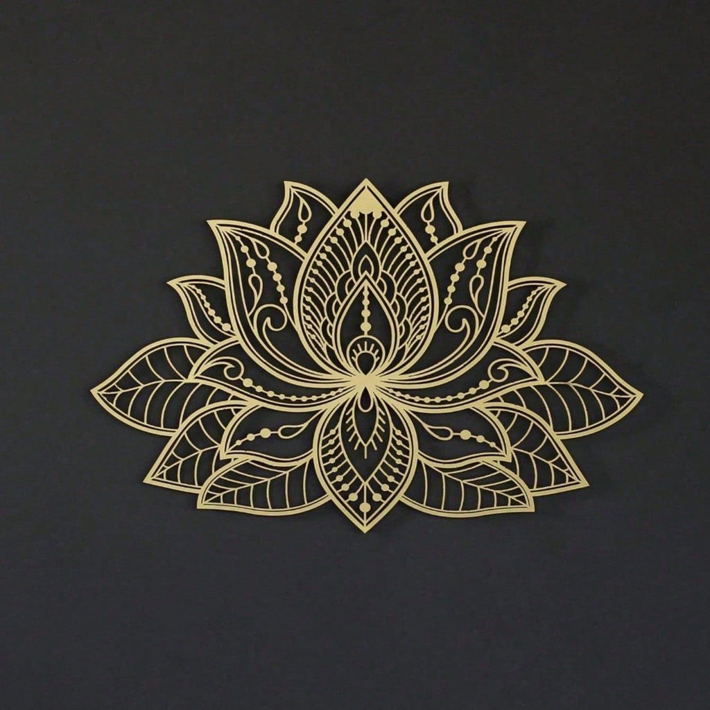 CIFbuy Iron Mandala Lotus Wall Art, Zen Style Wall Hanging, Luxury Theme Home Decor (TikTok, Temu: Self-pickup available)