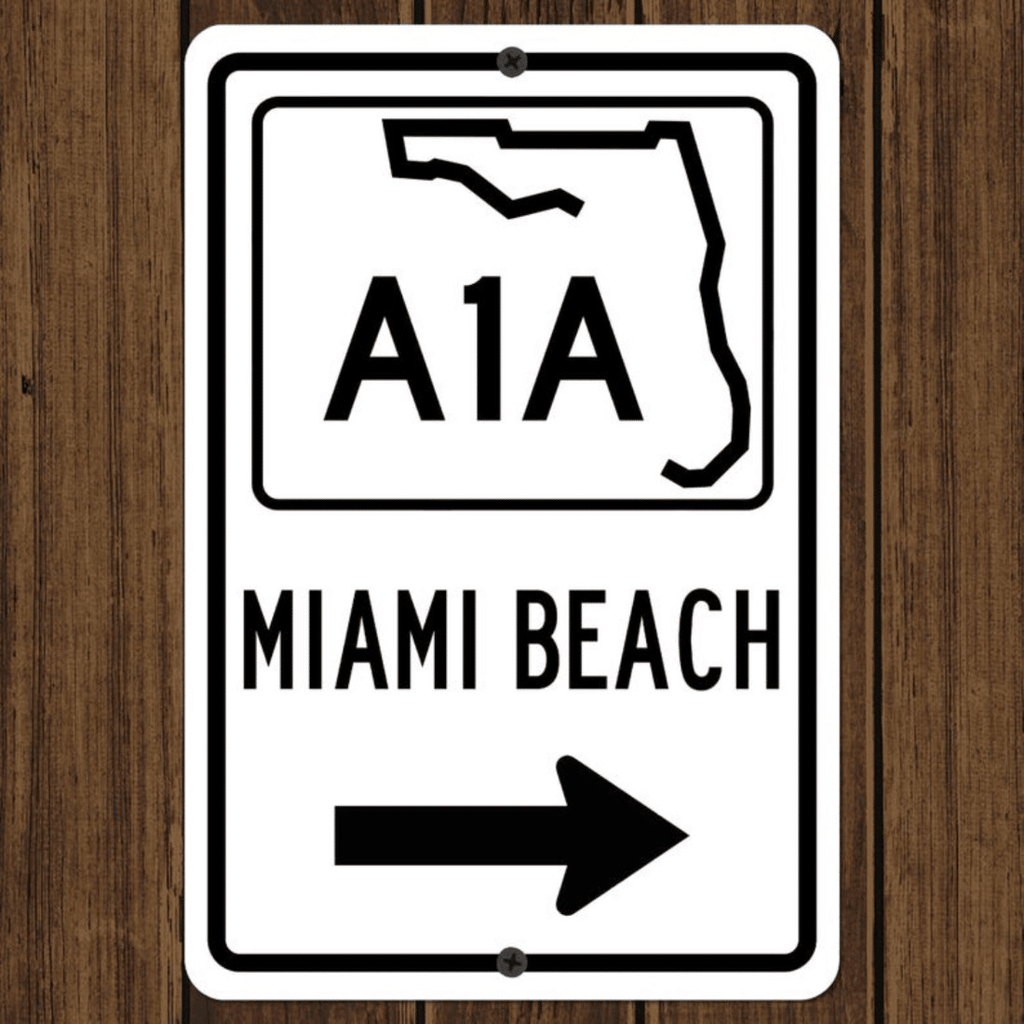 CIFbuy Miami Beach Florida Highway Sign Metal Wall Decor Souvenir Art (TikTok, temu pick-up service)
