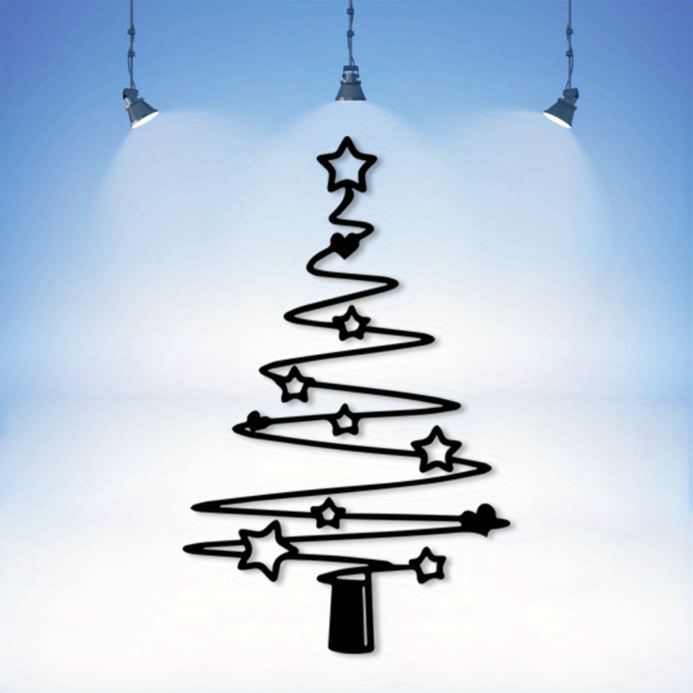CIFbuy Minimalist Metal Christmas Tree Decoration Holiday Wall Art Aluminum Gift (TikTok, temu pick-up service)