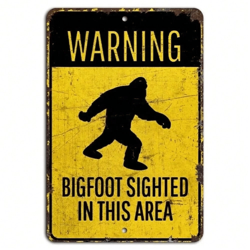 CIFbuy Rustic Warning Bigfoot Sighted Area Sign Funny Sasquatch Decor (TikTok, temu pick-up service)