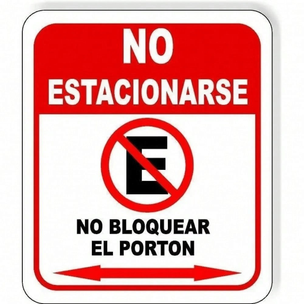 CIFbuy Spanish No Parking Sign Metal Composite Long Lasting Parking Indicator (TikTok, temu pick-up service)