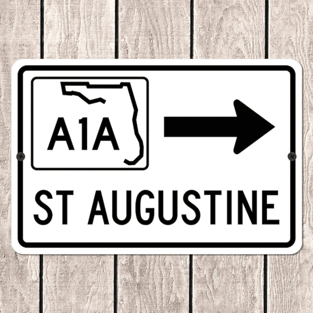 CIFbuy St Augustine Florida A1A Highway Metal Road Sign Souvenir Wall Decor (TikTok, temu pick-up service)