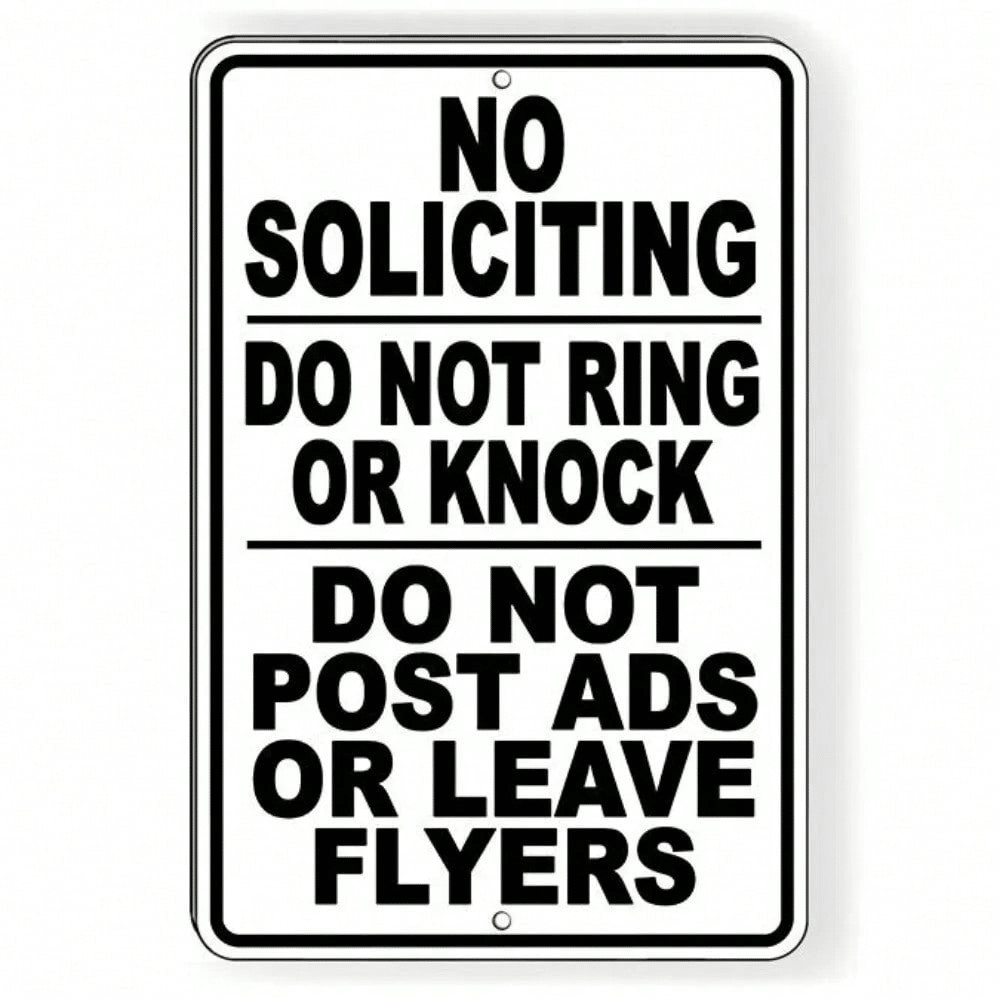CIFbuy Weatherproof No Soliciting No Flyers Sign Fade Resistant for Apartment Doors(TikTok, temu pick-up service)