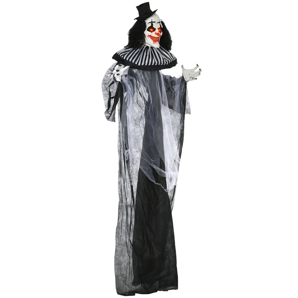 Classic Black and White Striped Clown Outdoor Halloween Decoration