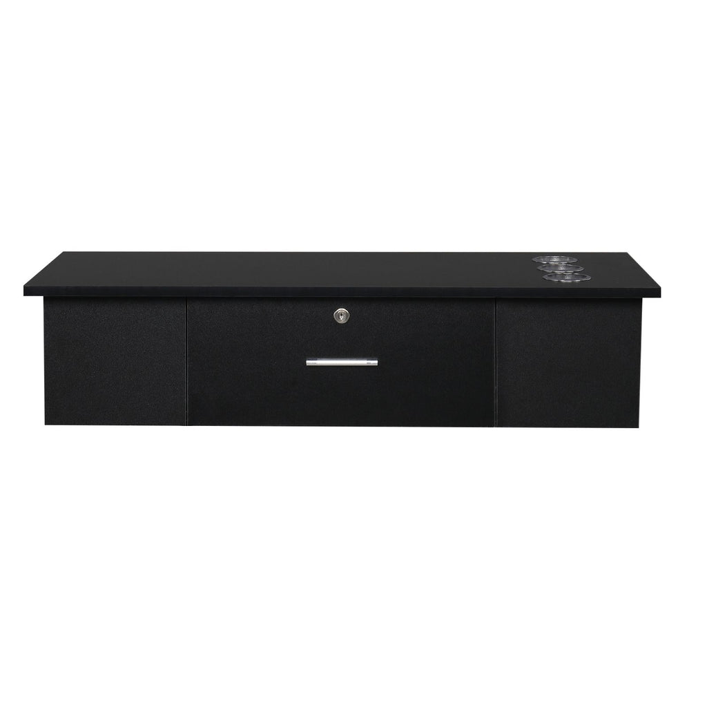 Classic Salon Wall Mount Styling Station Beauty Salon Spa Locking Cabinet Black