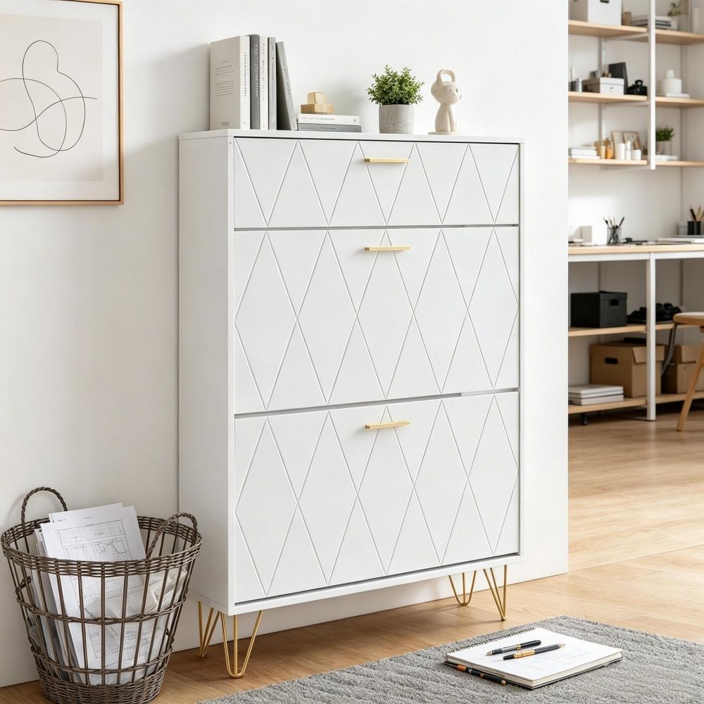 Classic Shoe Cabinet with Space-Saving