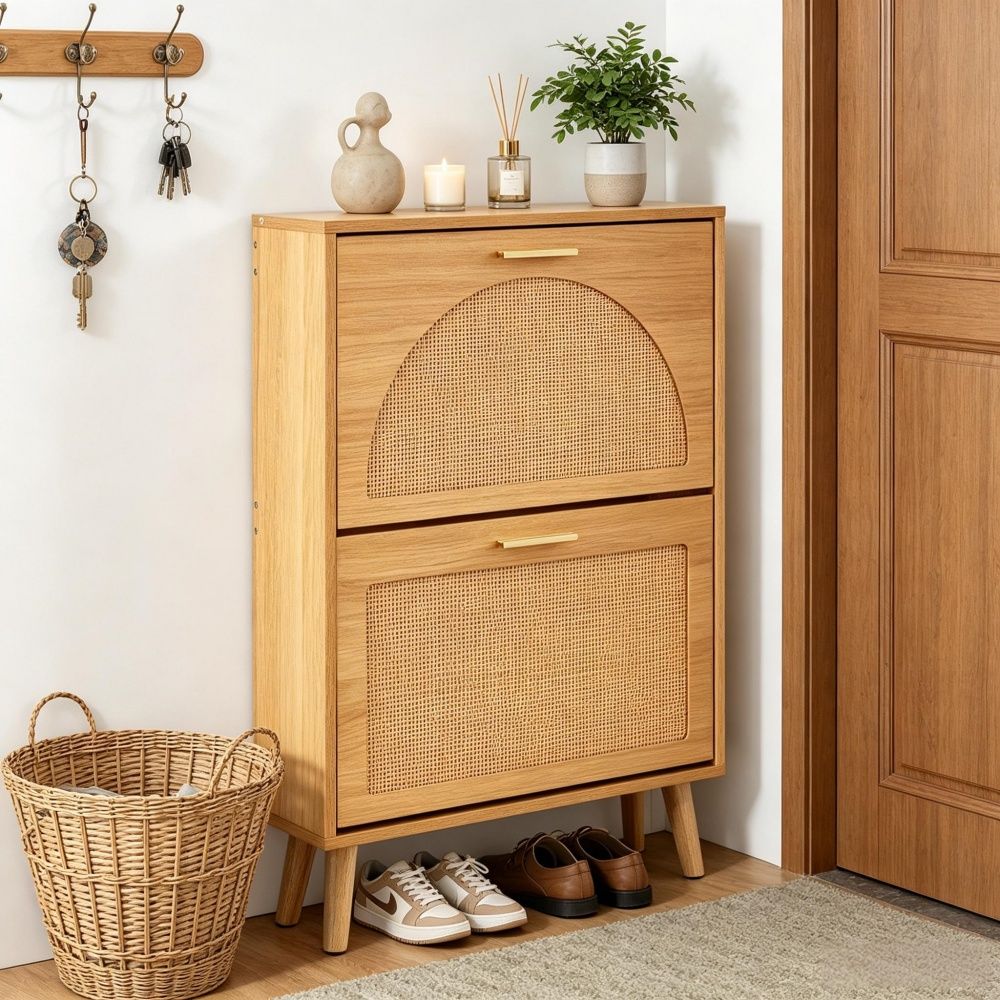 Classic Shoe Cabinet with Space-Saving