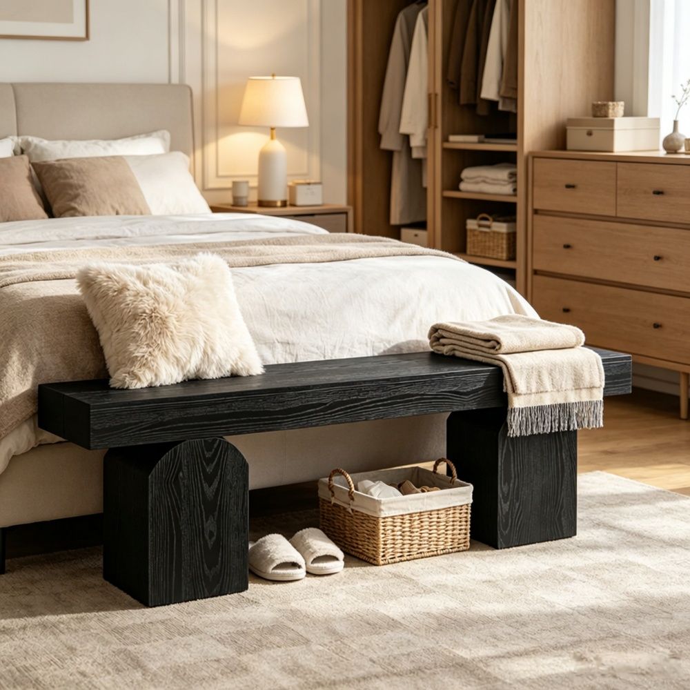 Classic Solid Bench for Hallway