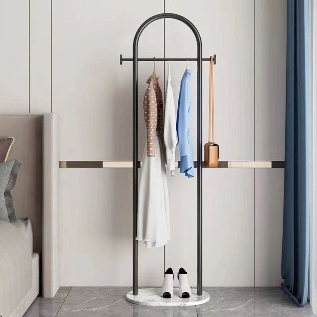 Clothing Rack, Golden Metal Freestanding Heavy Duty Clothes Rack with Marble Base, Multipurpose Garment Hanger for Bedroom, Hat, Scarf, Jacket