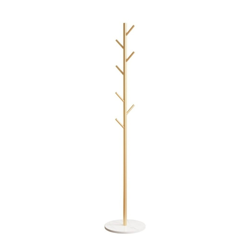 Clothing Rack, Golden Metal Freestanding Heavy Duty Clothes Rack with Marble Base, Multipurpose Garment Hanger for Bedroom, Hat, Scarf, Jacket,