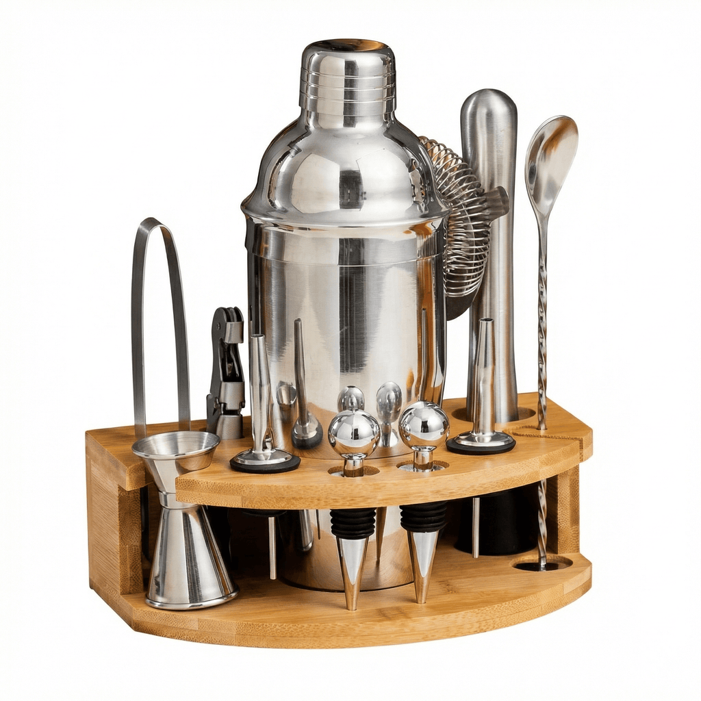"Cocktail Shaker Set,12 Piece Bartender Kit with Stand,Bar Set for Mixed Drink, Professional Bar Accessory Shaker,Jigger,Strainer,Muddler,Liquor Pourers, House Warming Gifts "