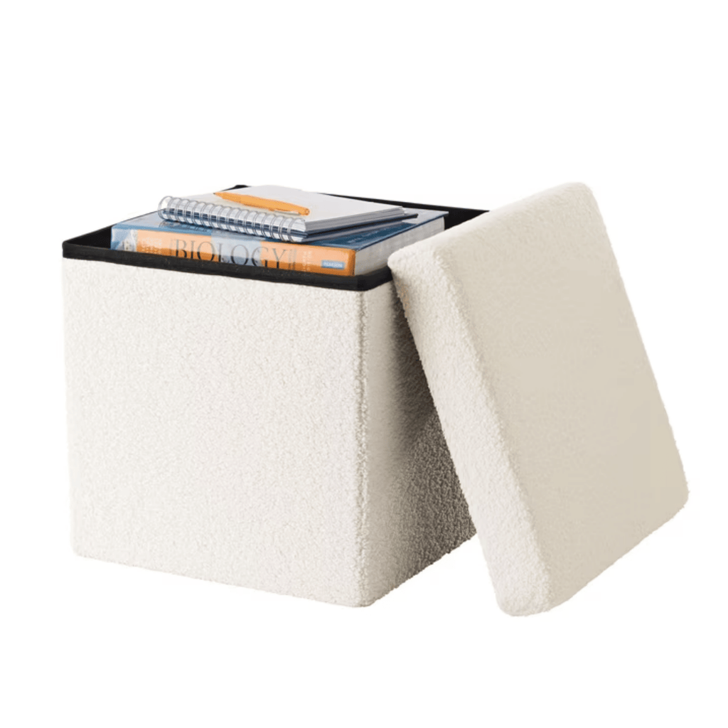 CollapsibleStorageOttoman, Cream