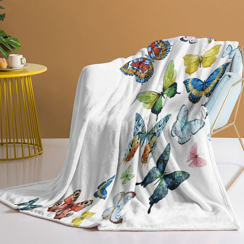 Colorful Butterfly Flannel Blanket - Soft, Scenic, Lightweight, Suitable for Sofa, Office, Bed, Nature, Travel - Multi-functional Four-season Gift, Variety 50*60(temu can only be self-picked