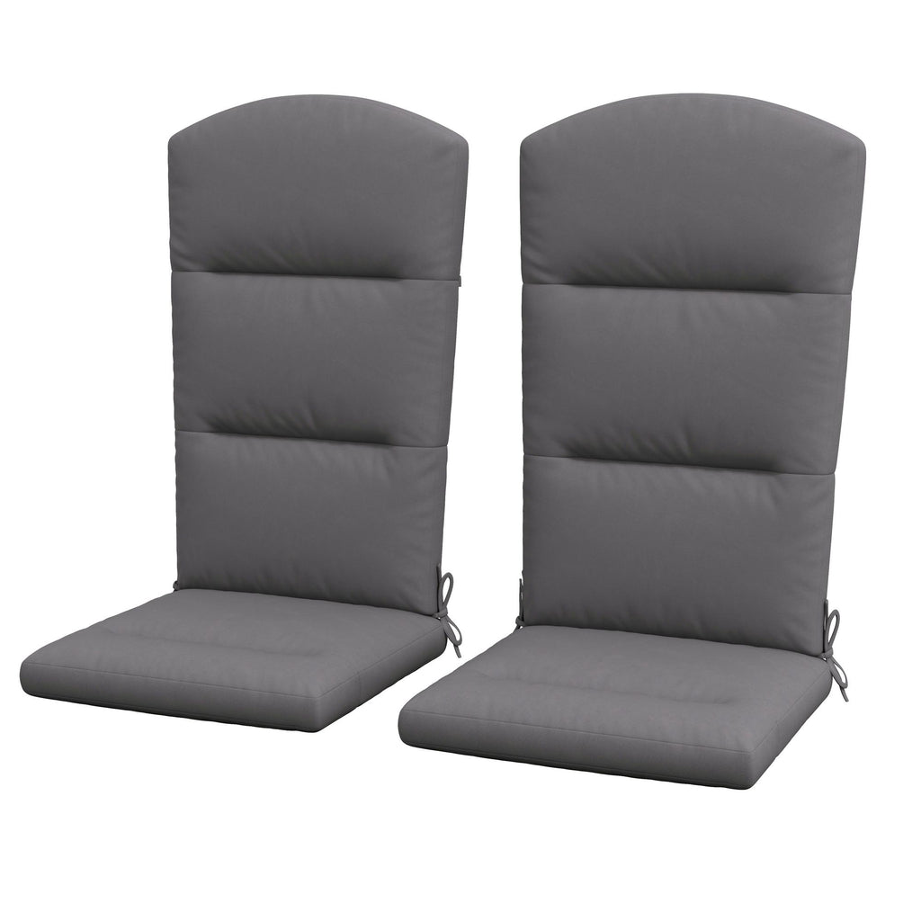 Comfy Adirondack Chair Cushion Set Gray with Ties for Outdoor Seat & Back Support