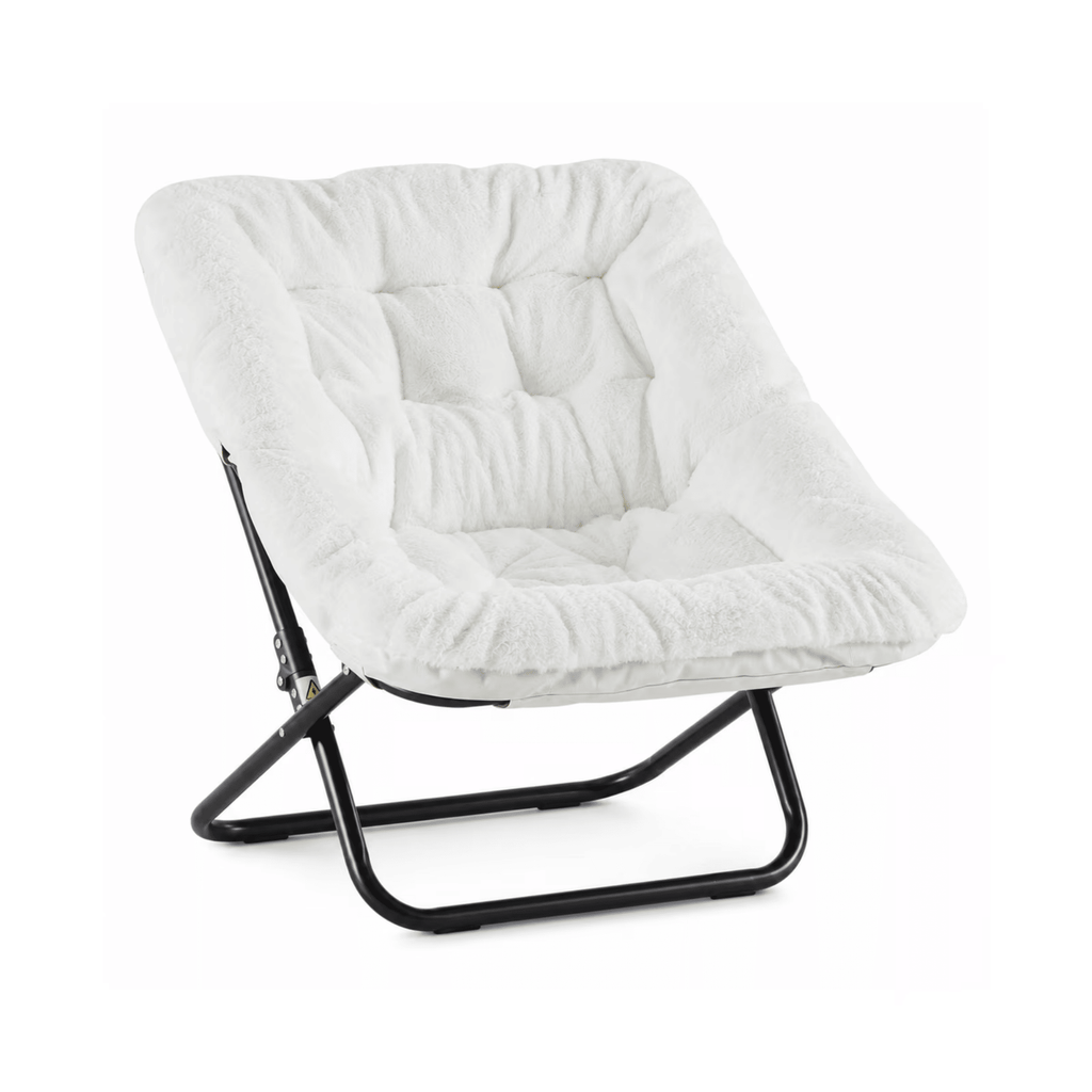 Comfy ChairforAdults, Soft Faux Fur Folding Lounge, Flexible Reading ChairforTeens, Large Size Foldable ChairforLiving Room Dorm Rooms