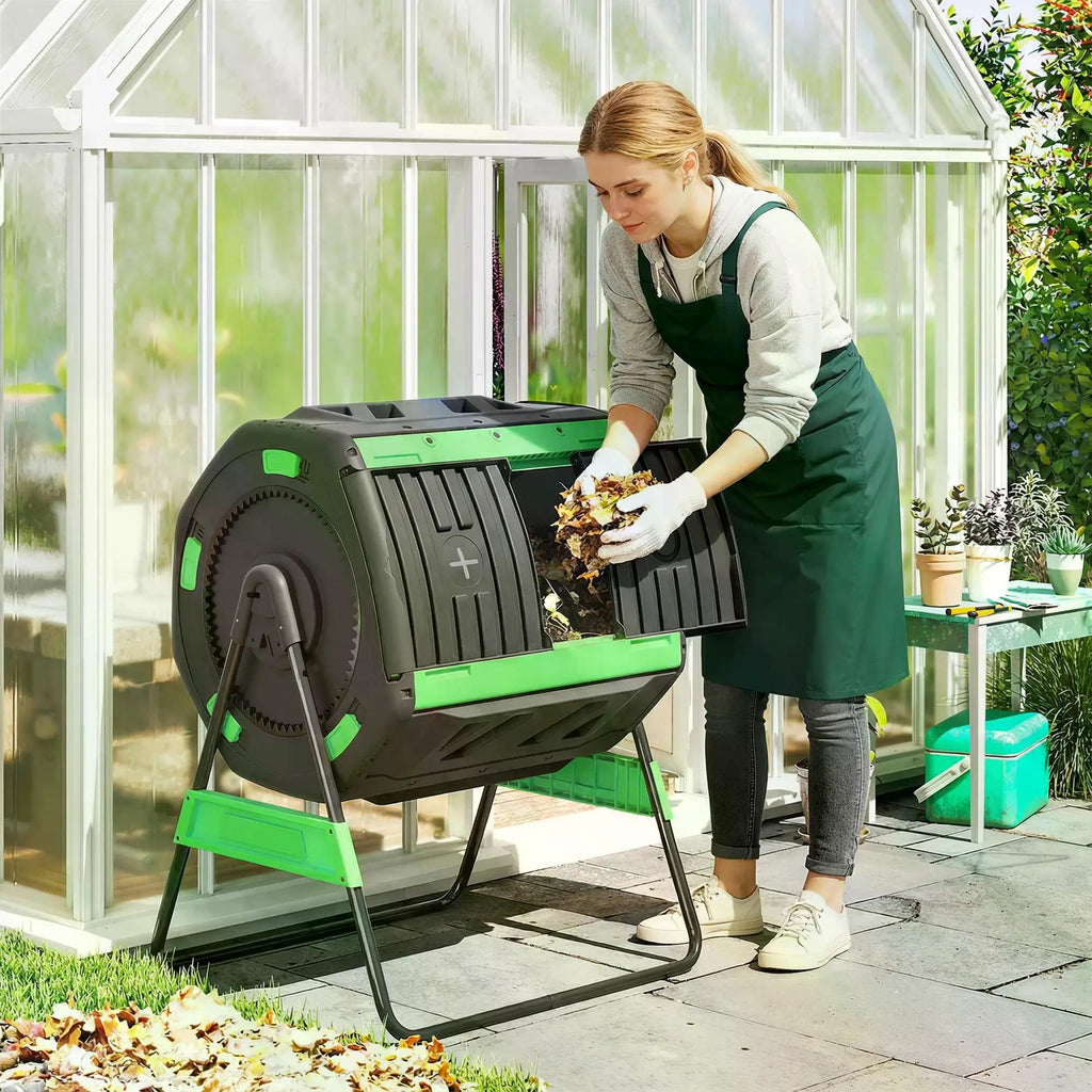 Compost Bin Outdoor with Adjustable Vents 37 Inches for Outdoor