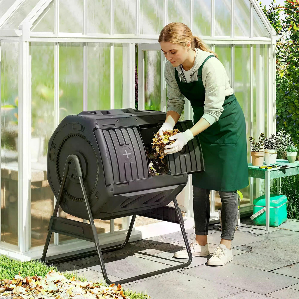 Compost Bin Outdoor with Adjustable Vents 37 Inches for Outdoor