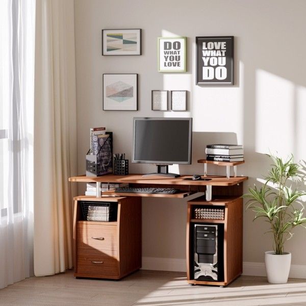 Computer Desk - Walnut Brown