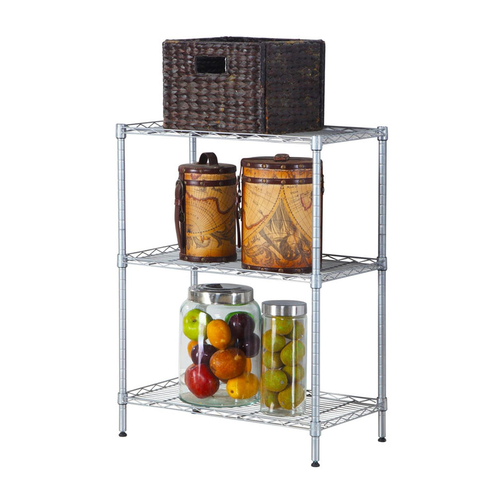 Concise 3 Layers Carbon Steel & PP Storage Rack Black