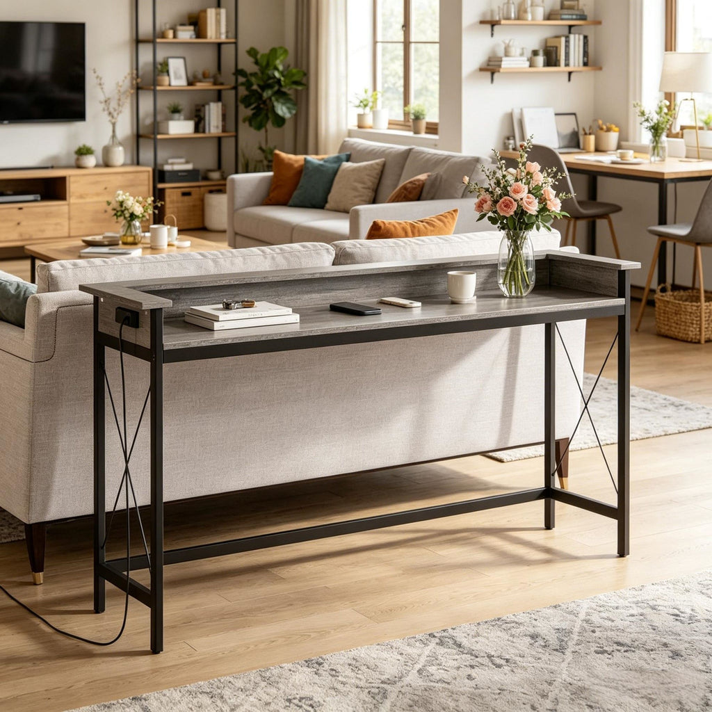 Console Table with Adjustable Foot for Hallway