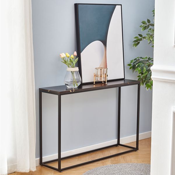 Console Tables for Entryway; Faux Marble Sofa Tables; Entryway Table for Living Room; Gold Entrance Table; MDF Entry Table; Foyer Tables w/Metal Frame; Behind Couch Table for Hallway