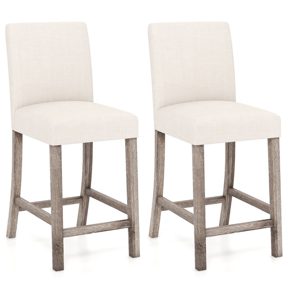 Counter Height Bar Stools Set of 2 with Back and Footrest