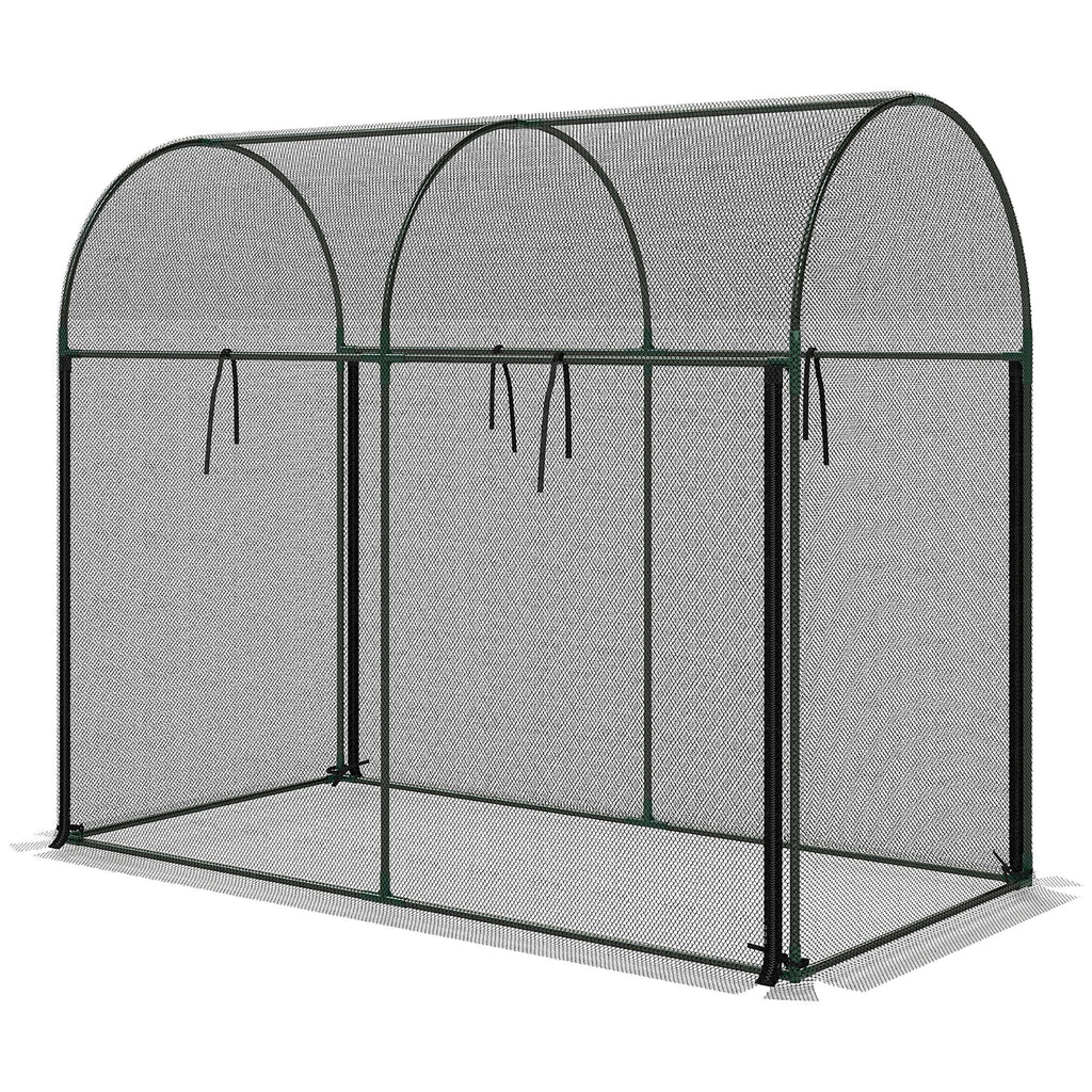 Crop Cage, 6' x 3' x 5' Large Plant Protection Tent with Zippered Door, Outdoor Garden Cage, Black