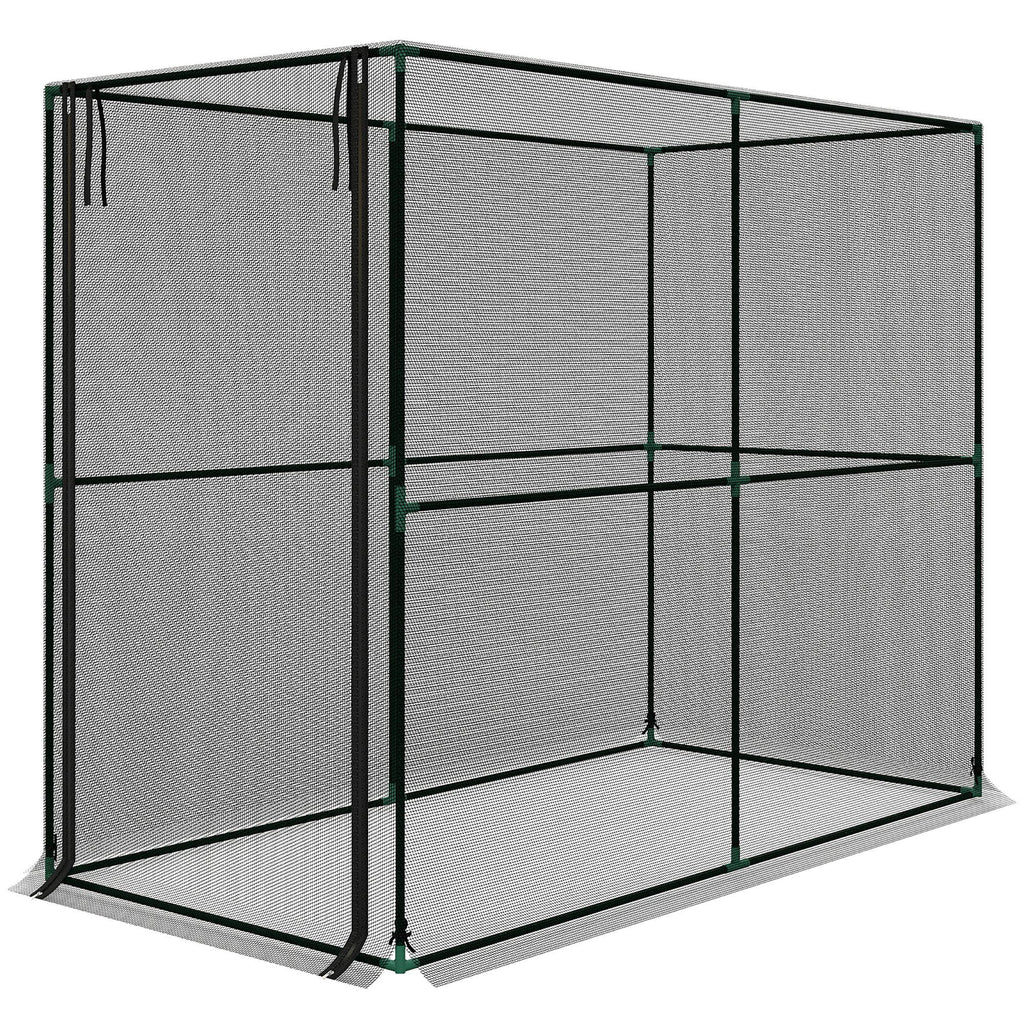 Crop Cage, Plant Protection Tent with Zippered Door, Plant Protector from Animals for Vegetables Flowers Fruits, Black
